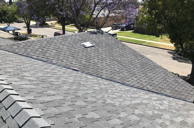 Roof Replacement on a south Los Angeles home remodel with GAF Charcoal Grand Sequoia